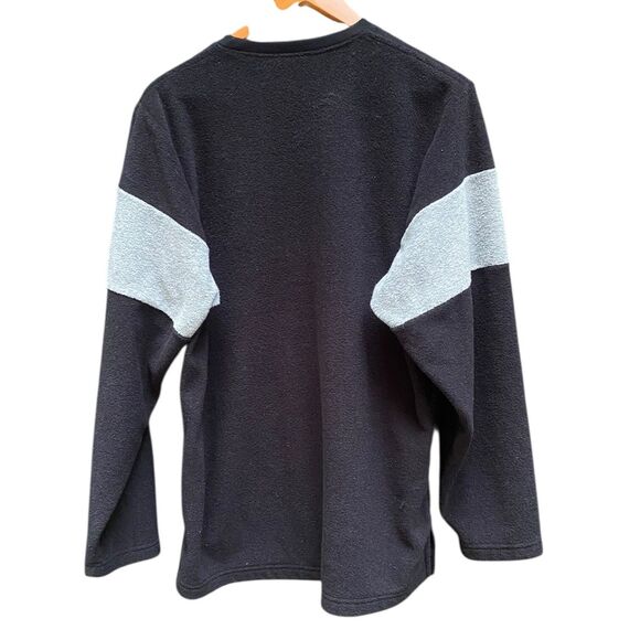 VTG 90s Y2K Nike Sweatshirt M Black Gray Terry Crewneck Center Swoosh Silver Tag - Picture 7 of 16